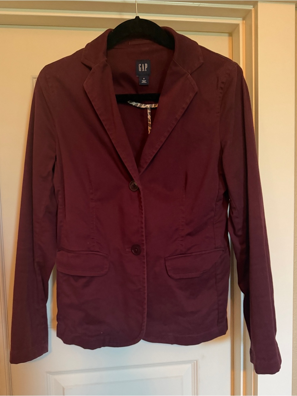 GAP Women's Burgundy Two-Button Blazer